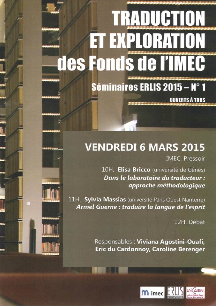 Séminaire ERLIS : traduction et exploration des fonds de l’Imec