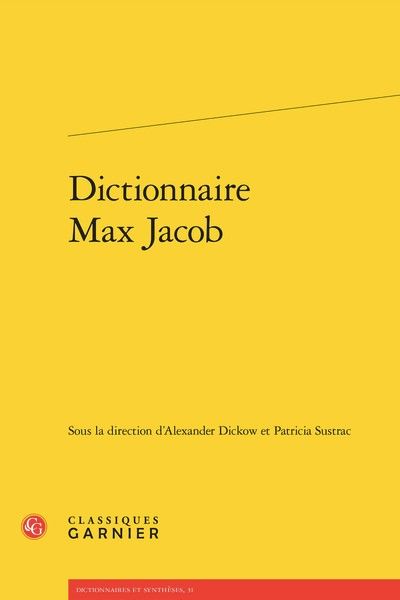 Parution : Dictionnaire Max Jacob