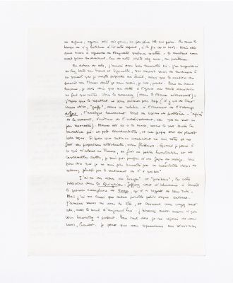Lettre d’Hubert Damisch à Jacques Derrida, 3 janvier 1973, Archives Hubert Damisch/Imec. © Michaël Quemener/Imec