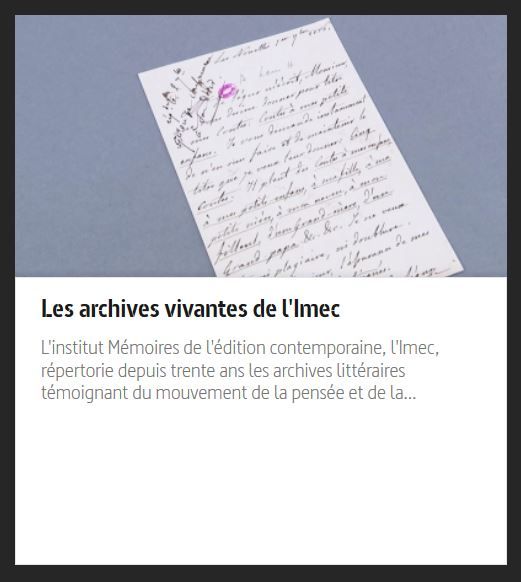 L'Imec sur Arte